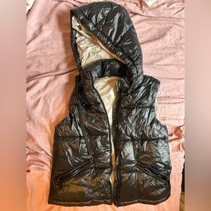 Black Puffer Vest with Hood